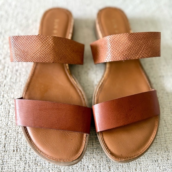 Sun + Stone Brown Sandals Two-Strap Design - Picture 2 of 5